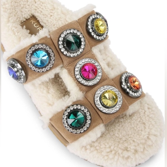 Kurt Geiger Shoes - NEW Kurt Geiger Shearling Lined Crystal Sandals